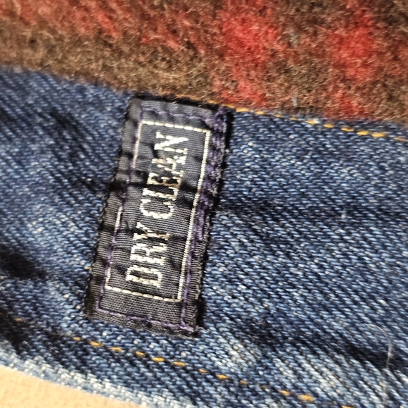 1980's Polo Barn Chore Denim Jacket - Wool Liner - Mens L - Picture 5 of 8